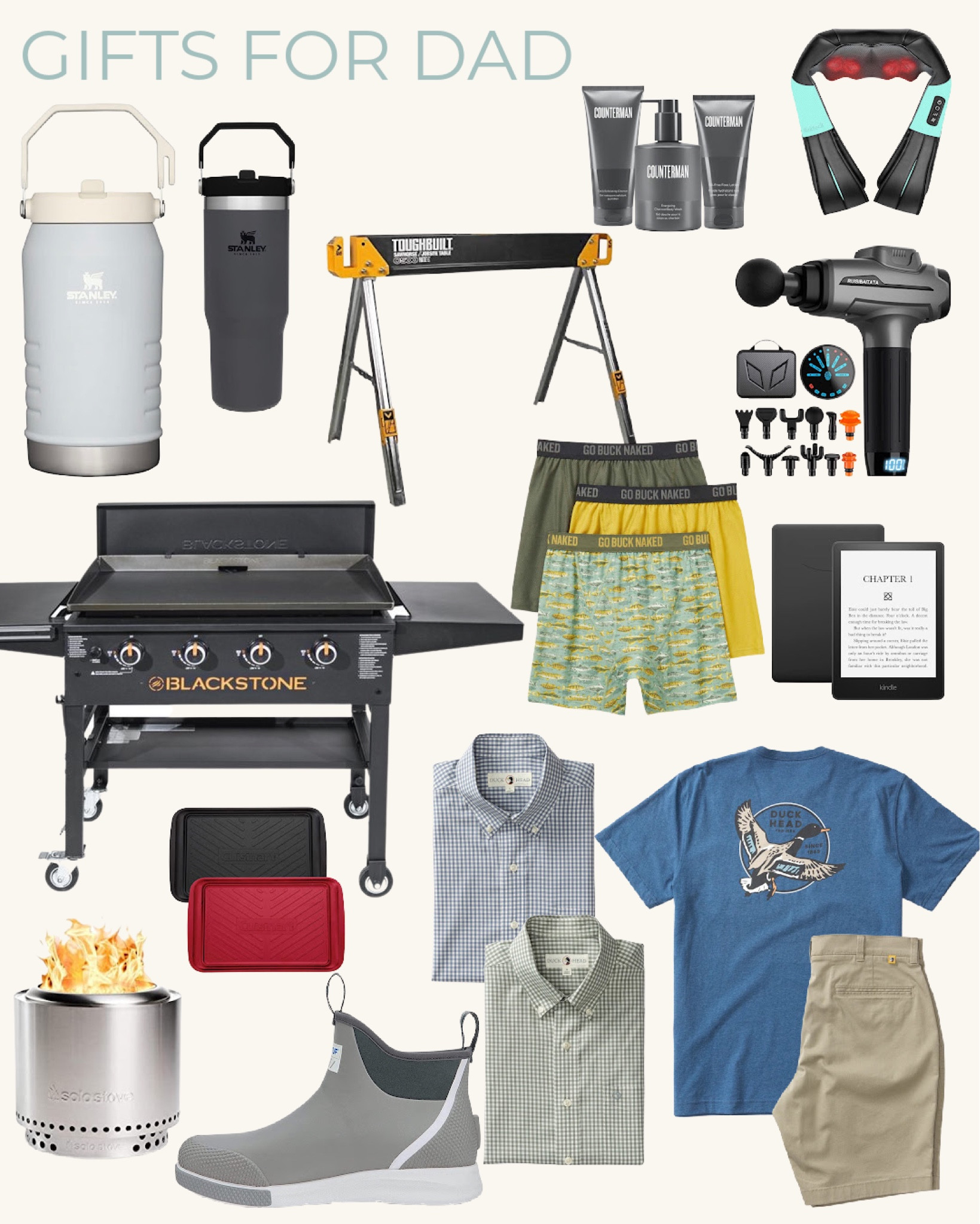 Father’s Day gift idea, Duck Head, Blackstone griddle, Stanley, Solo Stove, massage gun, skincare 

#LTKstyletip #LTKGiftGuide #LTKmens