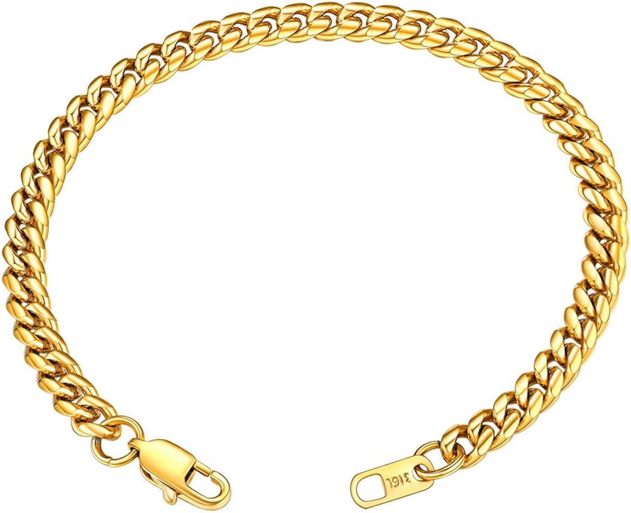 GOLDCHIC JEWELRY Chain Bracelet for Men Women Stainless Steel Miami Curb Bracelets, 6mm, 10mm, 14... | Amazon (US)