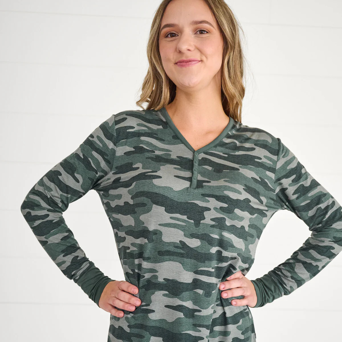 Vintage Camo Women's Pajama Top | Little Sleepies