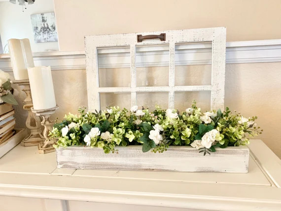 Farmhouse Decor, Farmhouse Floral Arrangement, Dining Table Centerpiece, Farmhouse Kitchen Decora... | Etsy (US)