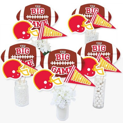 Big Dot of Happiness The Big Game - Red and Yellow - Football Party Centerpiece Sticks - Table Toppers - Set of 15 | Target