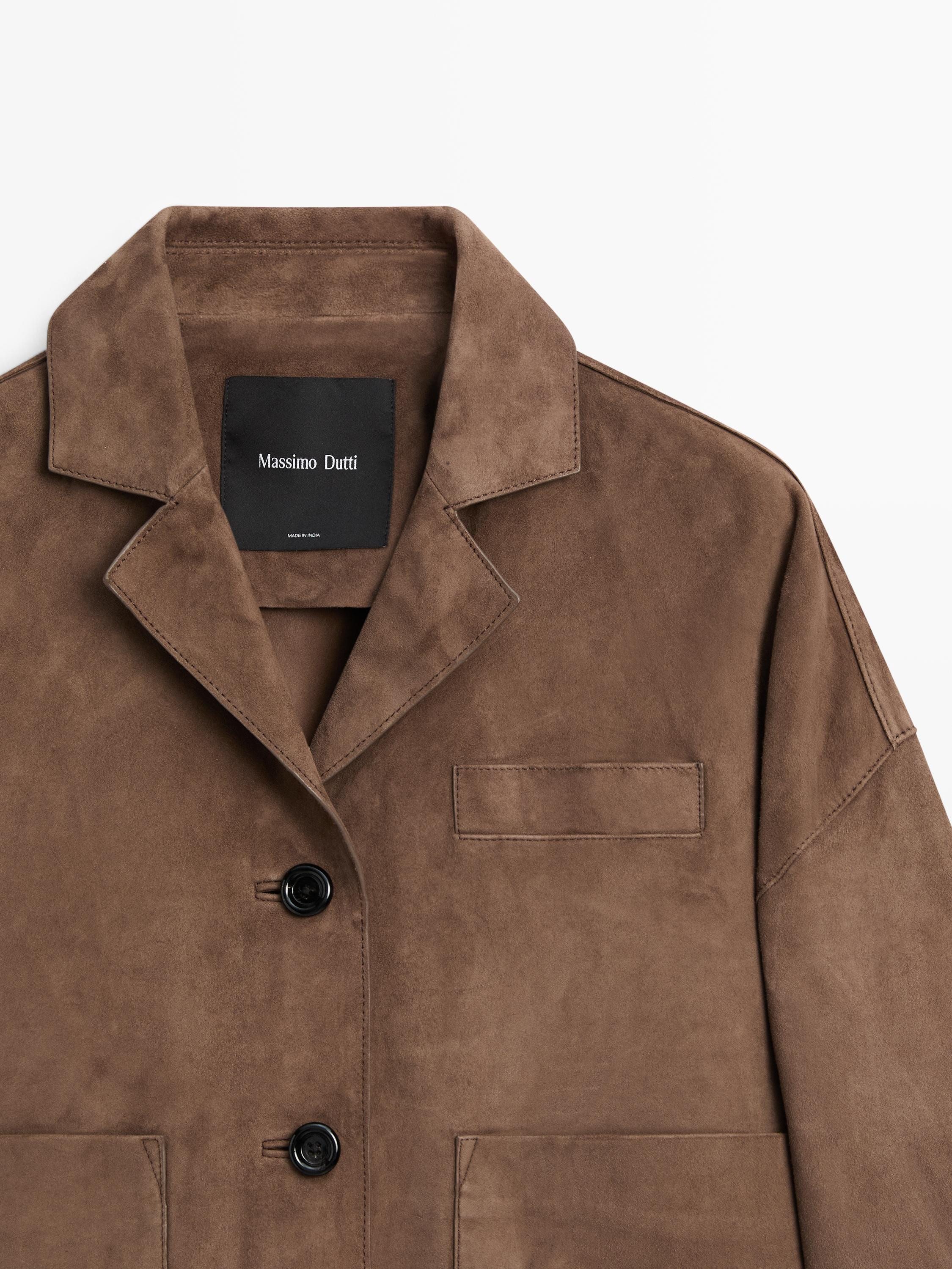 Fließende Wildlederjacke | Massimo Dutti DE