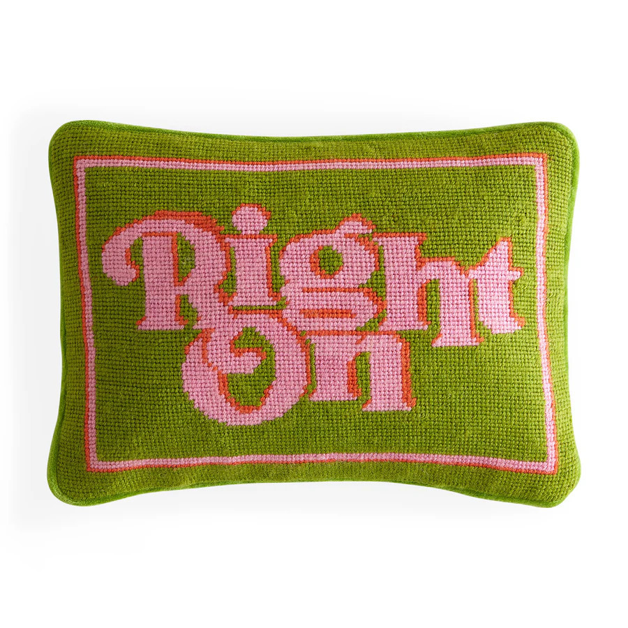 Right On Needlepoint Pillow | Jonathan Adler US