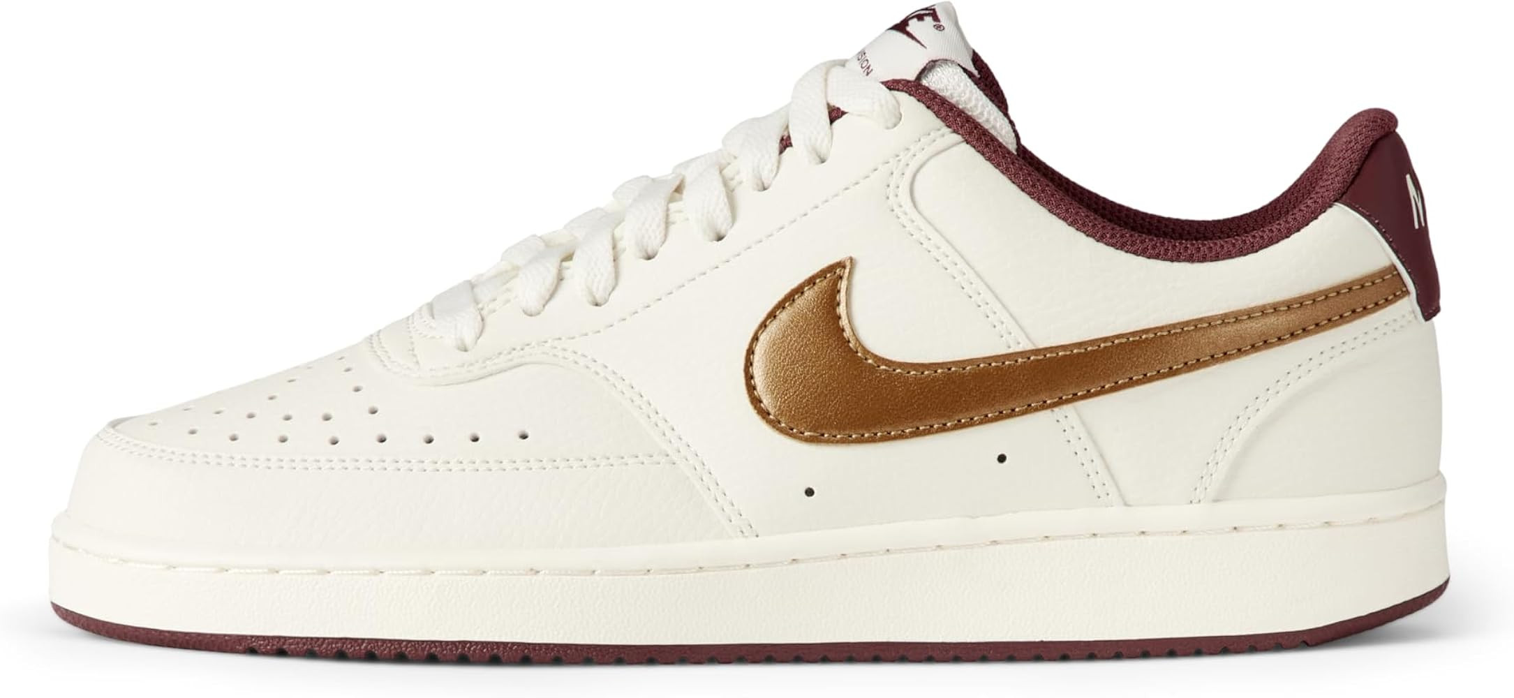 Amazon.com | Nike Women's Court Vision Lo Shoes, Sail/Metallic Gold-Red Sepia, 11 | Fashion Sneak... | Amazon (US)