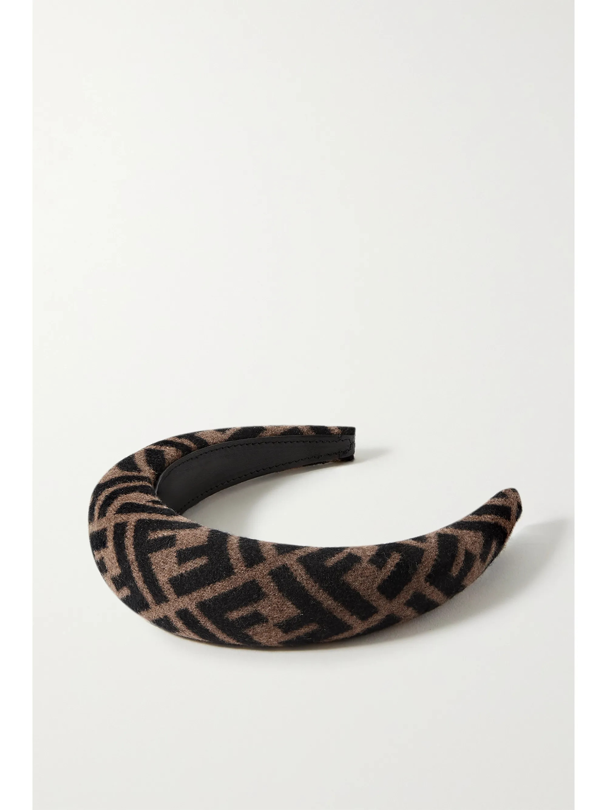 Brown Printed wool-blend felt headband | Fendi | NET-A-PORTER | NET-A-PORTER (US)