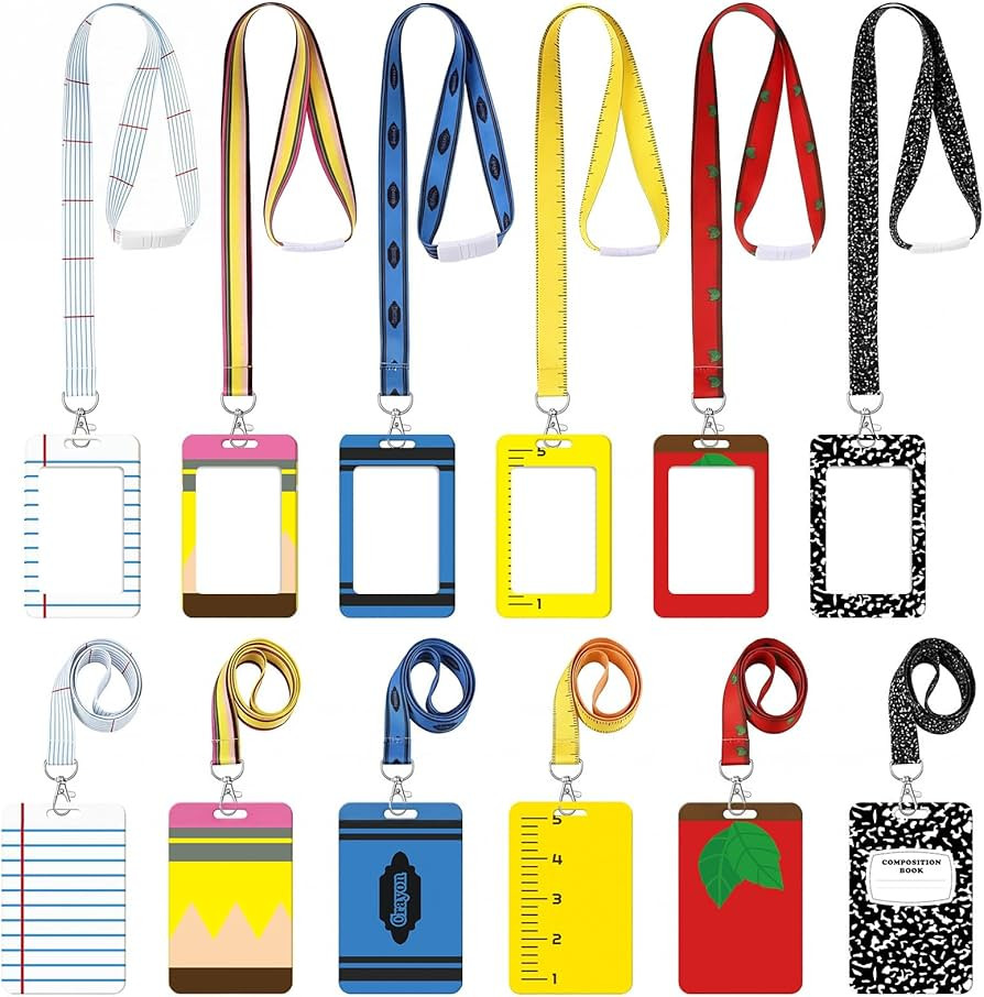 Colarr 6 Packs Teacher Appreciation Gifts Teacher ID Badge Holder with Lanyard Composition Notebo... | Amazon (US)