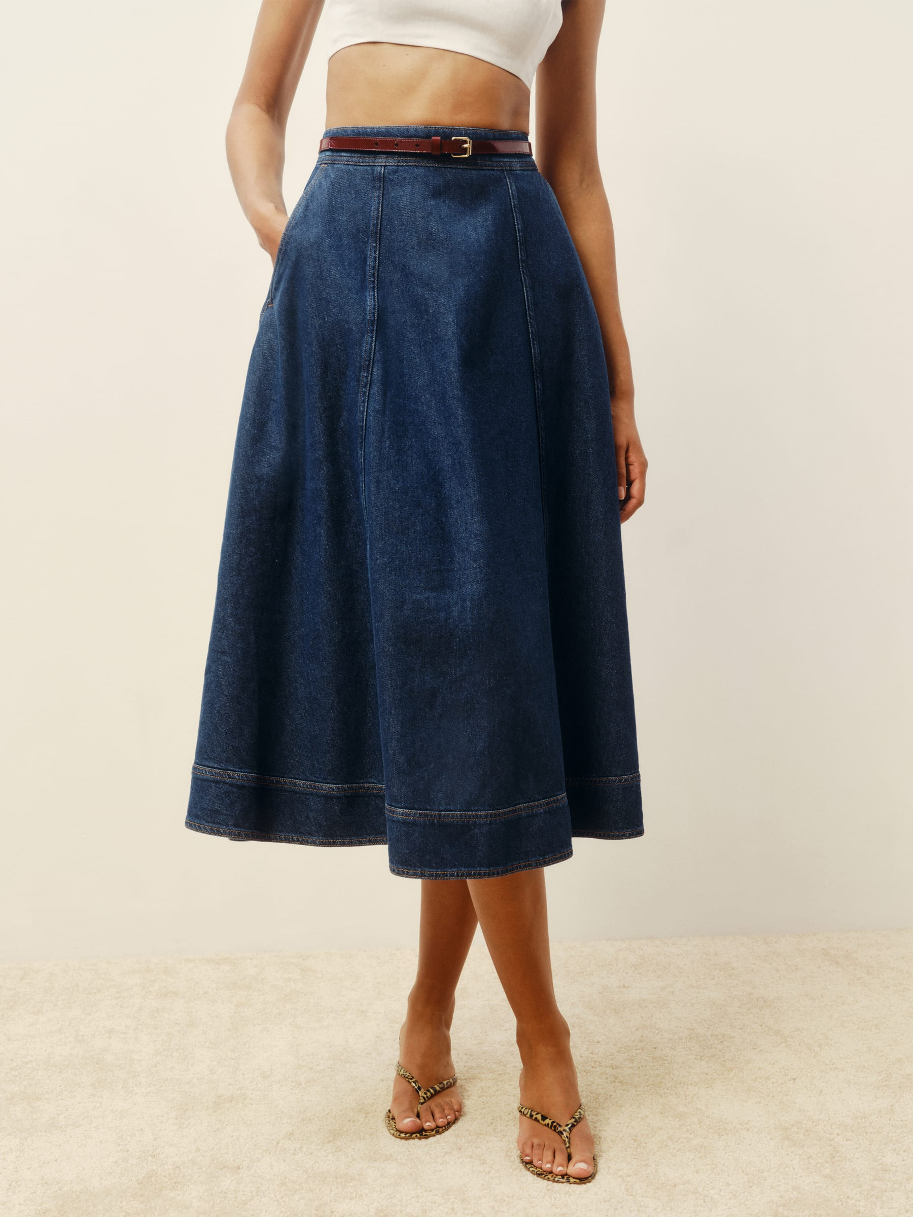 Delilah Denim Midi Skirt | Reformation (Global)