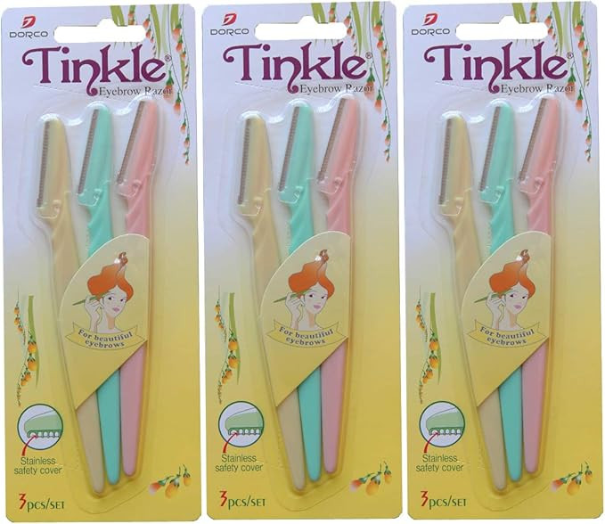 3 pk (9 razors) Tinkle Dorco Eyebrow Razor | Amazon (US)