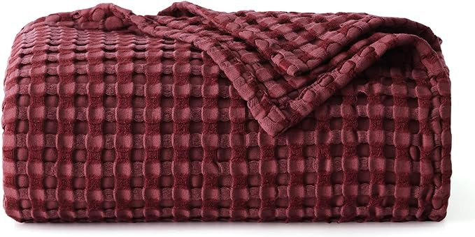 Bedsure Cooling Cotton Waffle Weave Blanket - Lightweight Breathable Blanket of Rayon Derived fro... | Amazon (US)