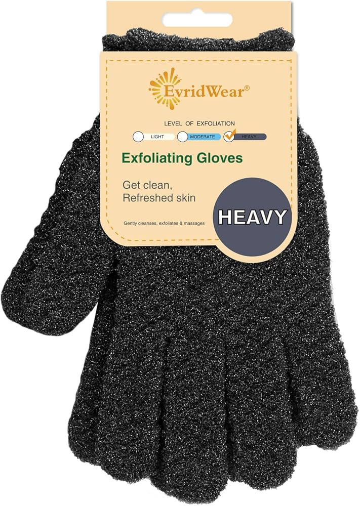 Evridwear Exfoliating Dual Texture Bath Gloves for Shower, Spa, Massage and Body Scrubs, Dead Ski... | Amazon (US)