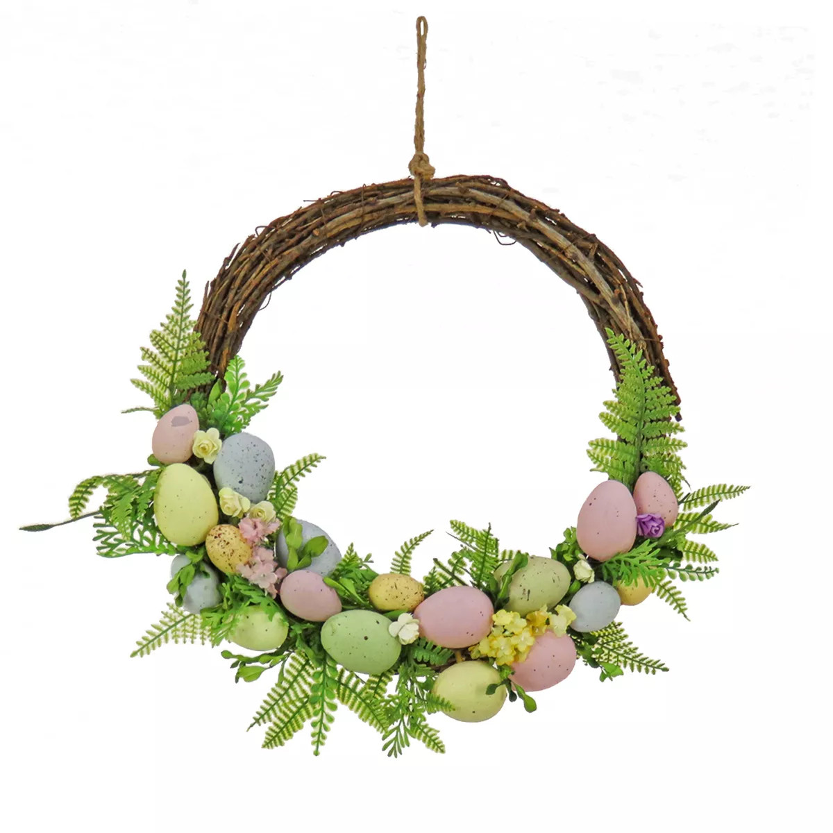 16" Eggs and Ferns Artificial Hanging Wreath - National Tree Company | Target