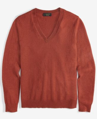 100% Cashmere Women's V-Neck Long-Sleeve Sweater, Macy's Exclusive | Macy's