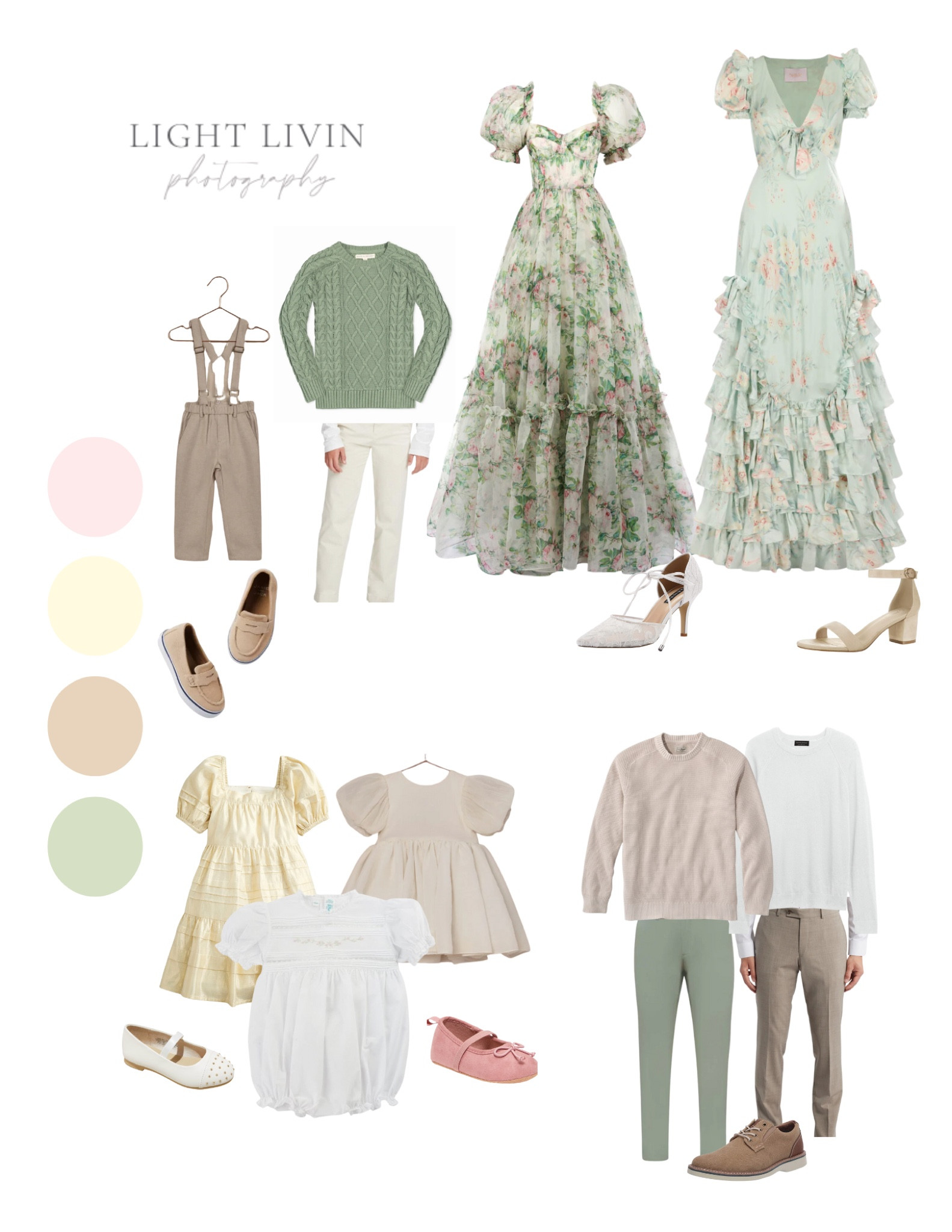 This family style board with soft greens, pinks, and yellows will be perfect for your next family photo shoot! 

#LTKFamily #LTKHoliday #LTKSeasonal