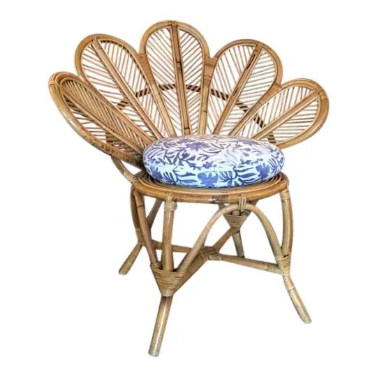 1970s Rattan Flower Chair | Chairish