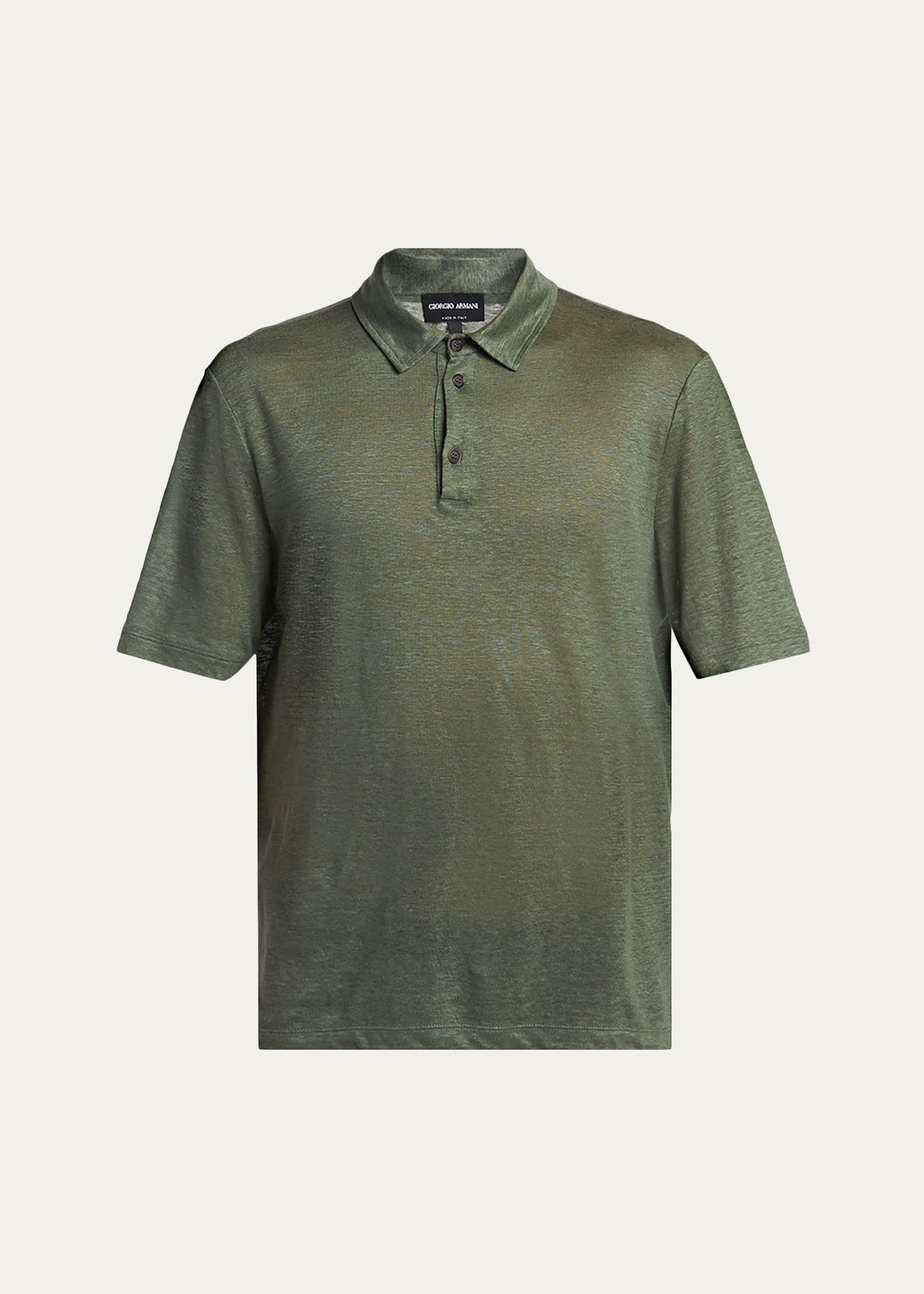 Giorgio Armani Men's Linen Classic-Fit Polo Shirt | Bergdorf Goodman