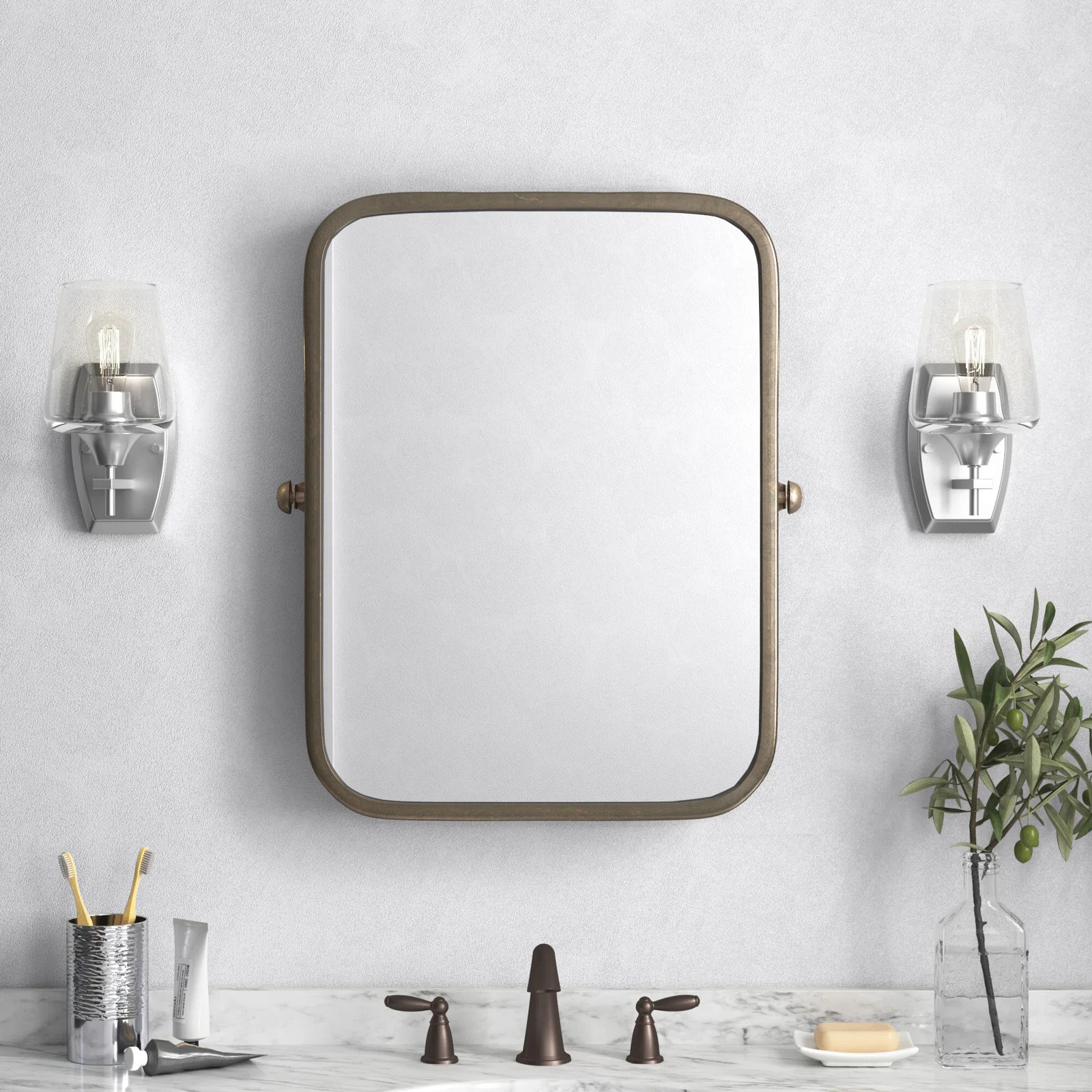 Round Edge Metal Framed Pivot Wall Mirror | Wayfair North America