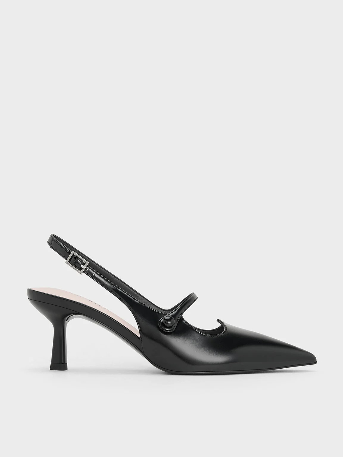 Black Box Pointed-Toe Mary Jane Slingback Pumps | CHARLES & KEITH UK | Charles & Keith UK