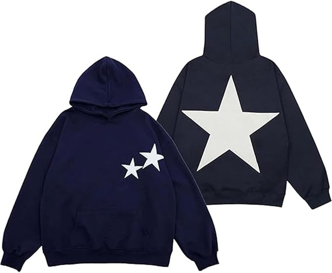 Y2k Hoodie Women Men Graphic Star Hoodies Vintage Aesthetic Pullover Sweatshirt Harajuku Jacket S... | Amazon (US)