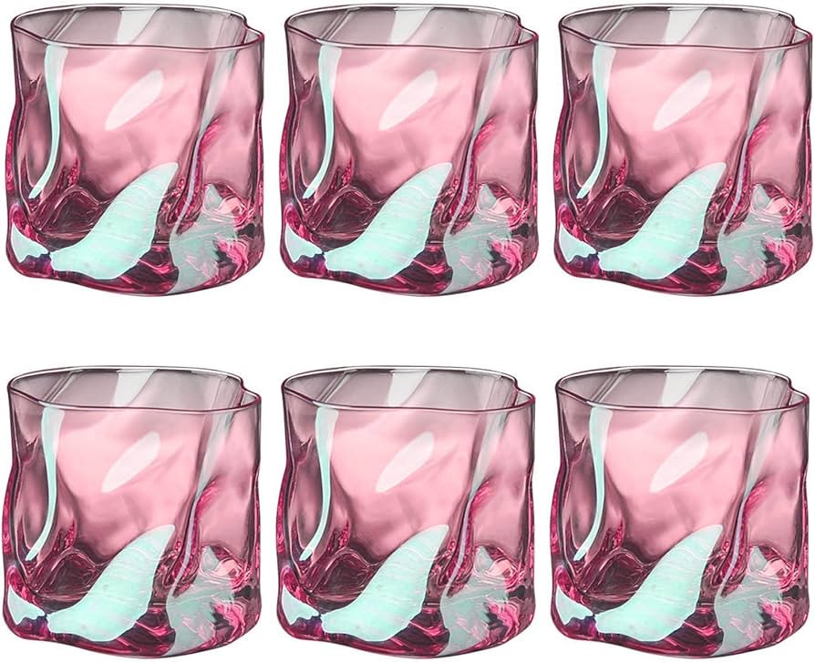 Gläser Set 6 Teilig 200ml - Unregelmäßiges Kristall Whiskeygläser - Trinkgläser Eiskaffeegl... | Amazon (DE)