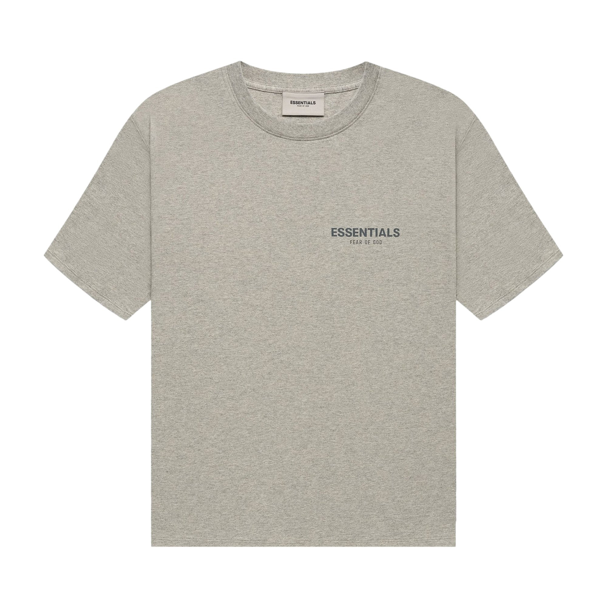 Fear of God Essentials Short-Sleeve Tee 'Dark Heather Oatmeal' | GOAT