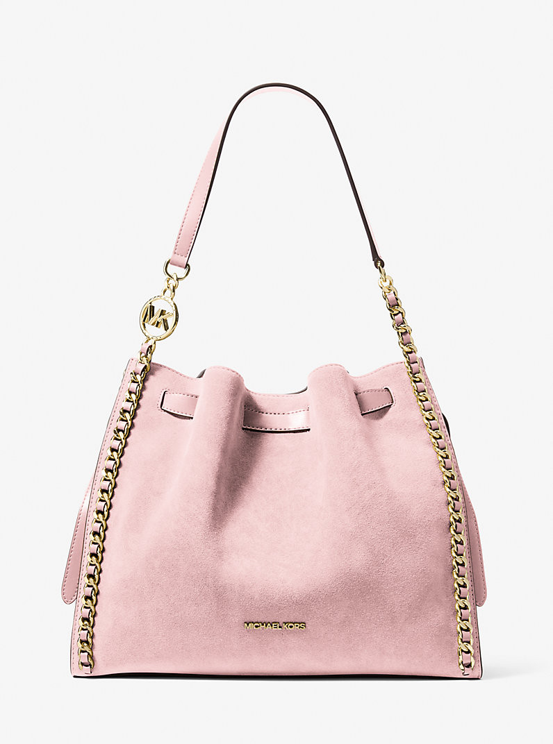 Mina Large Suede Chain Shoulder Bag | Michael Kors US