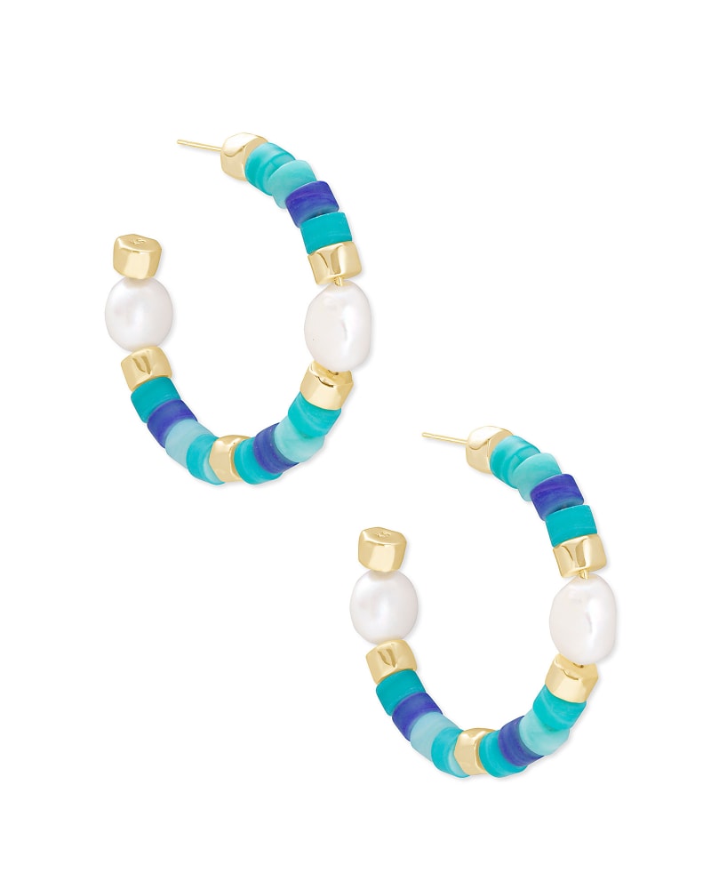 Rachel Gold Hoop Earrings In Blue Mix | Kendra Scott