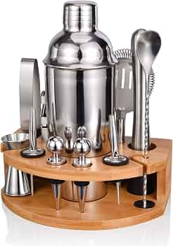 Bartender Kit with Stylish Bamboo Stand, 12 Piece 25oz Cocktail Shaker Set for Mixed Drink, Profe... | Amazon (US)