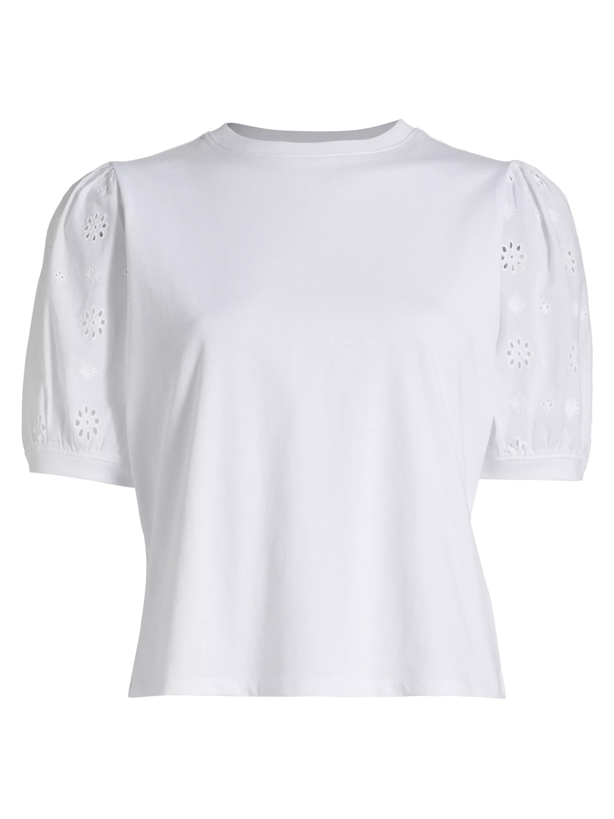 The Lace-Sleeve T-Shirt | Saks Fifth Avenue