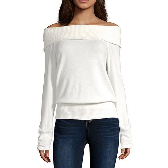 by&by-Juniors Womens Straight Neck Long Sleeve Pullover Sweater | JCPenney