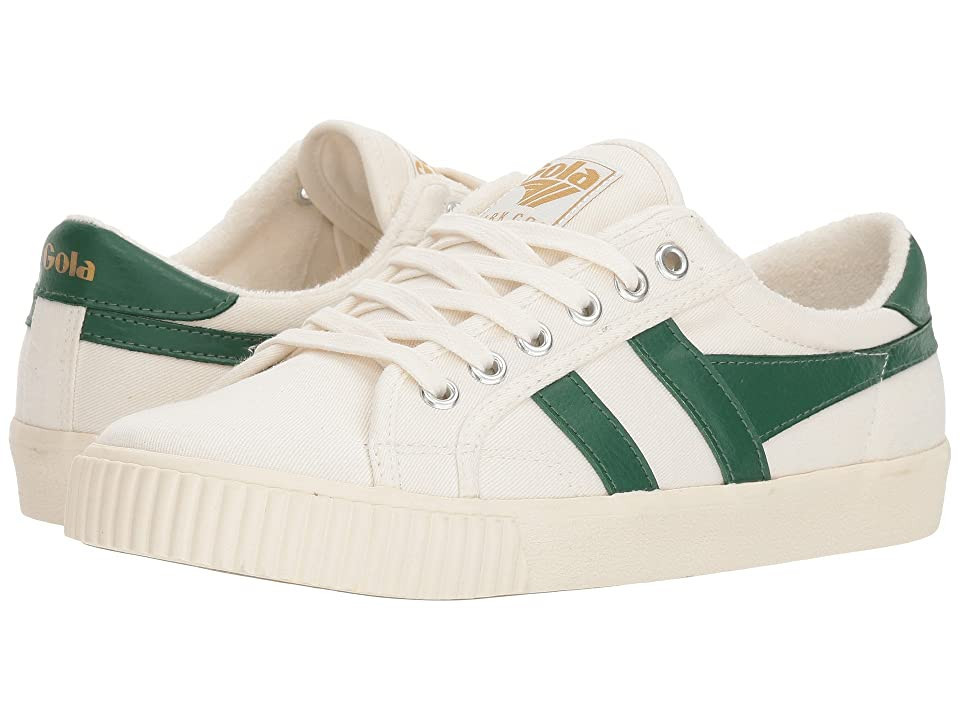 Gola Tennis - Mark Cox Women's Shoes Off-White/Dark Green : 8.5 B - Medium, Canvas | Zappos