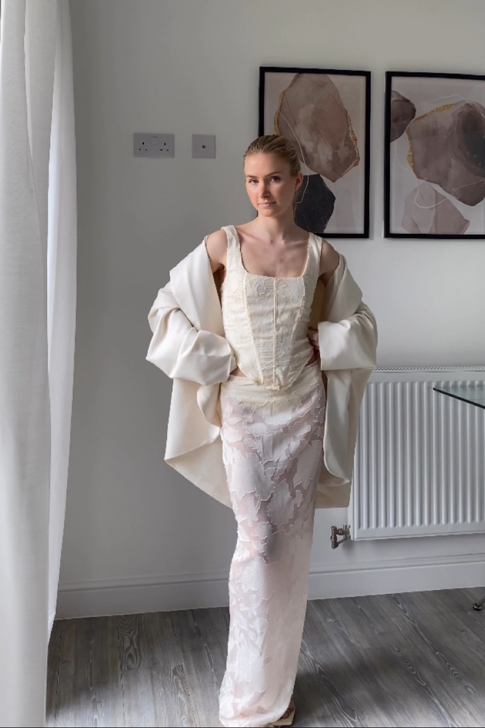 Ethereal cream lace maxi skirt and corset set 

#LTKstyletip #LTKfit #LTKunder50