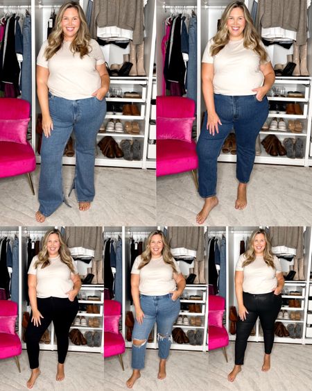 Huge Abercrombie plus size denim haul review! I’m a standard 18/20/2x and I tried on the 35(20)Reg in all of these! The jeans do stretch out a little but if you’re more like a 20/22 I’d get the 36! I recommend sizing up one like I did for all of these! I’m wearing the XL in the tee. 

I am not in the curve love version of these pants but if you’ve got thicker thighs it may work better for you!

#LTKsalealert #LTKcurves #LTKU