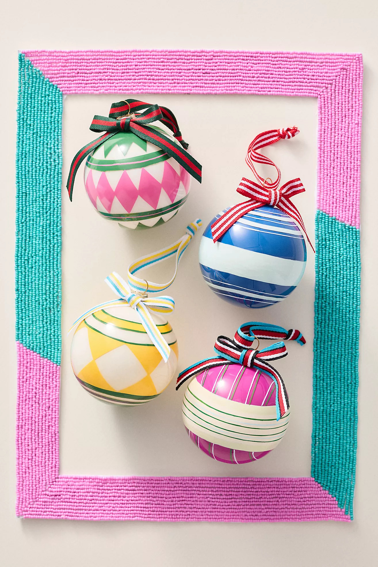 Colorful Glass Ornaments, Set of 4 | Anthropologie (US)