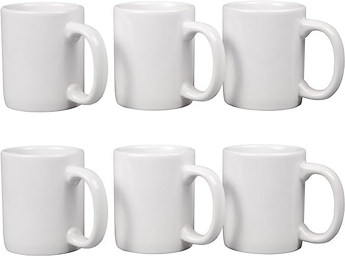 Creative Home - 85355 Creative Home Set of 6 Piece, 12 oz Ceramic Coffee Mug Tea Cup, 3-1/4" D X ... | Amazon (US)