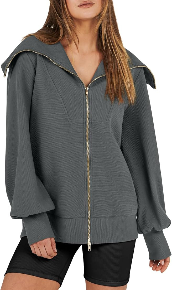 ANRABESS Womens Full Zip Up Hoodie Sweatshirt 2023 Winter Casual Long Sleeve Sweaters Jackets Fal... | Amazon (US)