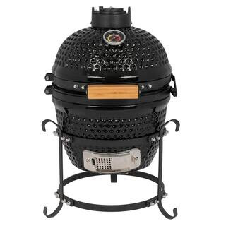 Karl home 13 in. Charcoal Grill in Black with Built-In Thermometer 129687155411 - The Home Depot | The Home Depot