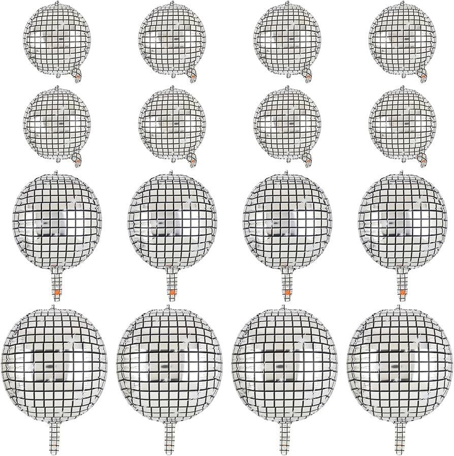 Disco Ball Foil 4d Balloons Silver 90s 80s Theme Disco Ball Mylar Balloon Metallic Mirror Party D... | Amazon (CA)