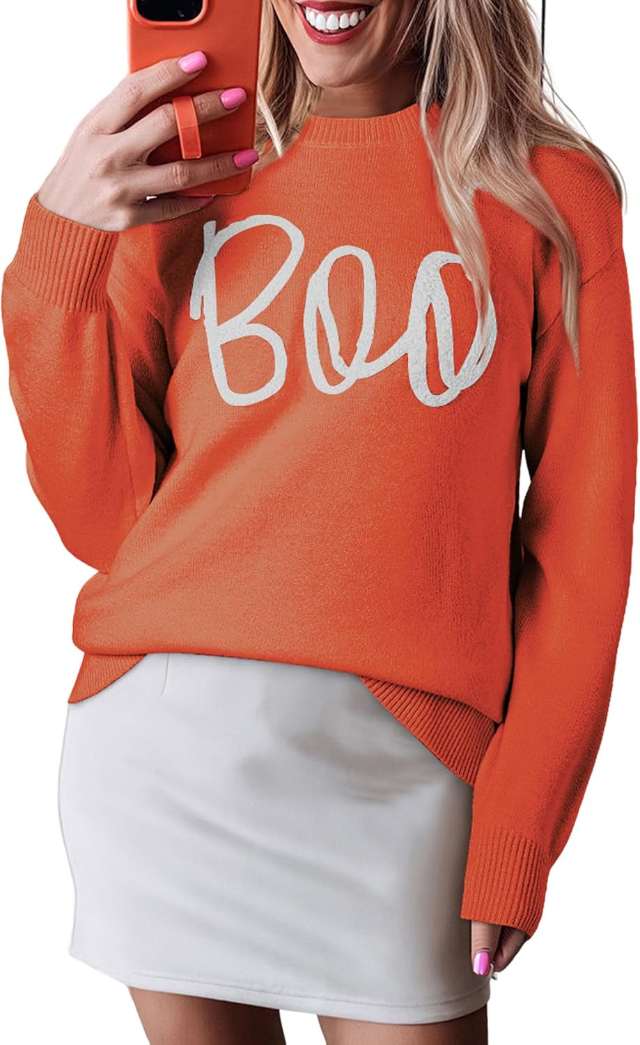 SELINK Women's Holiday Sweater Crew Neck Print Casual Long Sleeve Pullover | Amazon (US)
