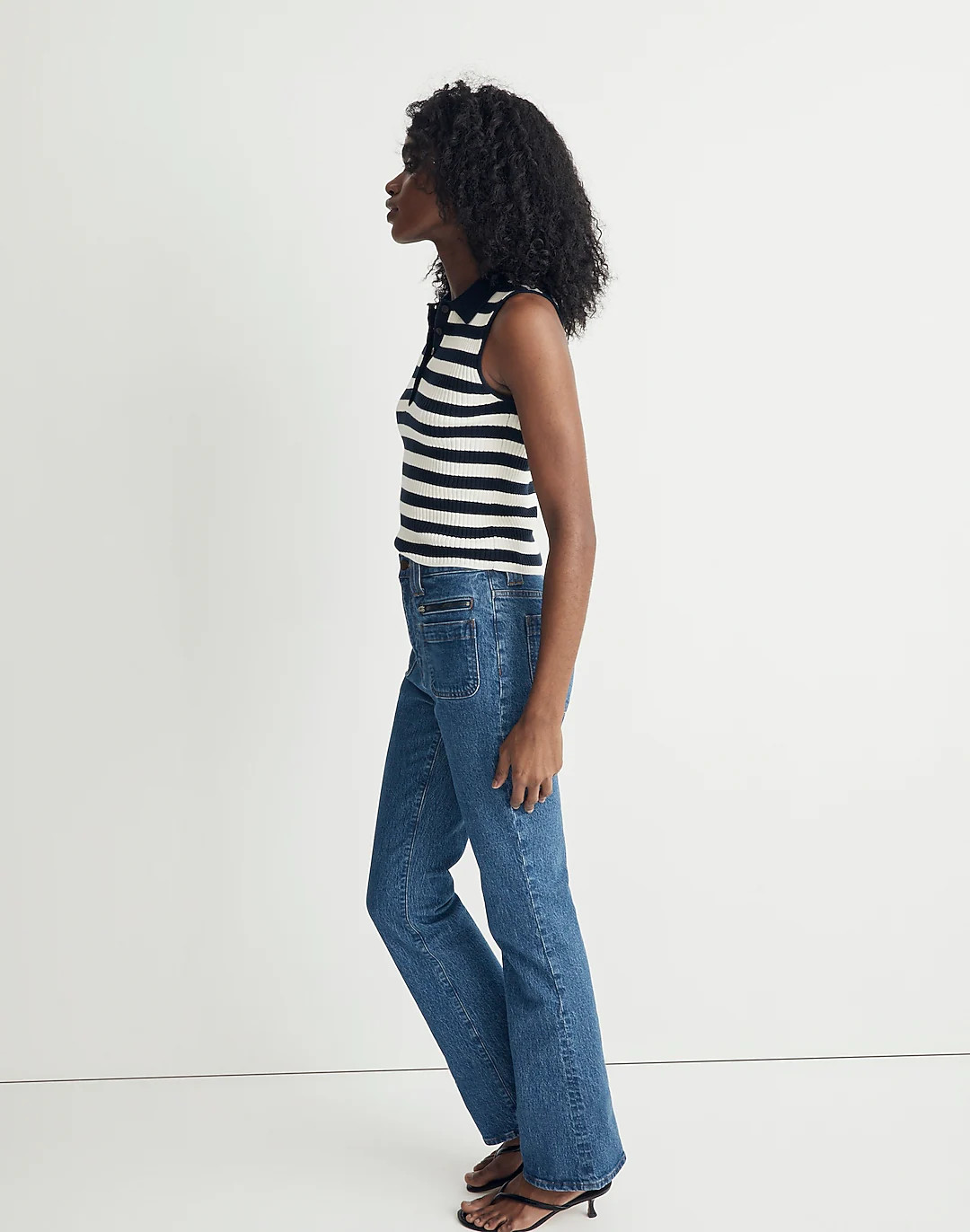 Owen Polo Sweater Tank in Stripe | Madewell