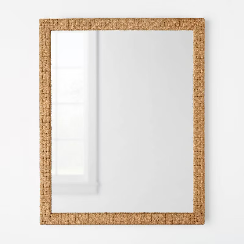 24" x 30" Woven Check Wall Mirror Natural - Threshold™ designed with Studio McGee | Target