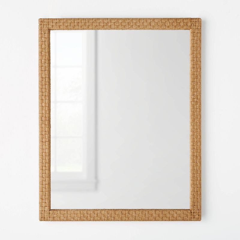 24&#34; x 30&#34; Woven Check Wall Mirror Natural - Threshold&#8482; designed with Studio McGee | Target