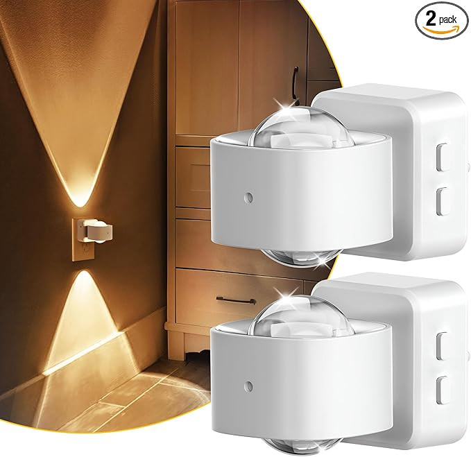 L LOHAS LED Night Lights Plug into Wall, Night Light Projector, Dusk to Dawn Sensor, Rotating Whi... | Amazon (US)