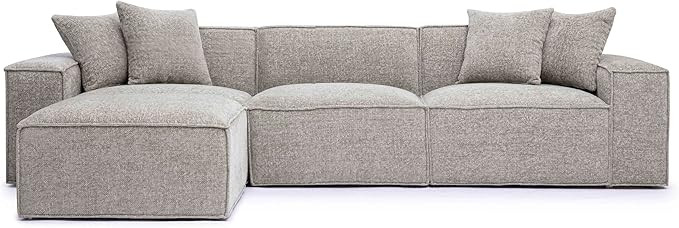 Tov Furniture Mindy Taupe Chenille Basketweave Modular Sectional | Amazon (US)