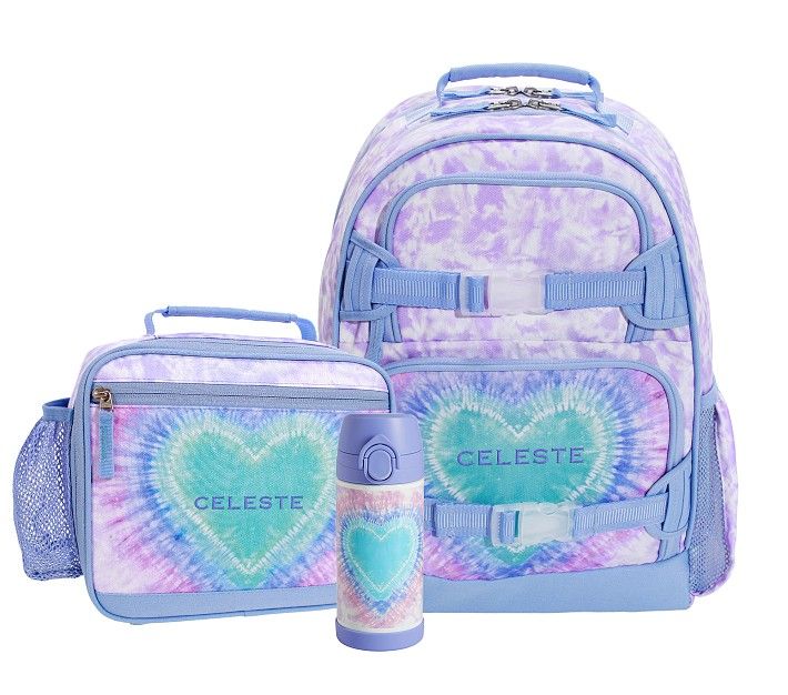 Mackenzie Lavender Heart Tie-Dye Backpack & Lunch Bundle, Set of 3 | Pottery Barn Kids