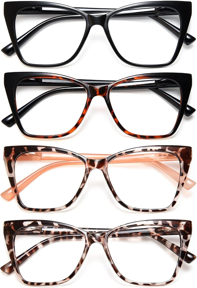 4-Pack Cat Eye Reading Glasses for Women Blue Light Glasses Stylish Computer Readers for Women | Amazon (US)