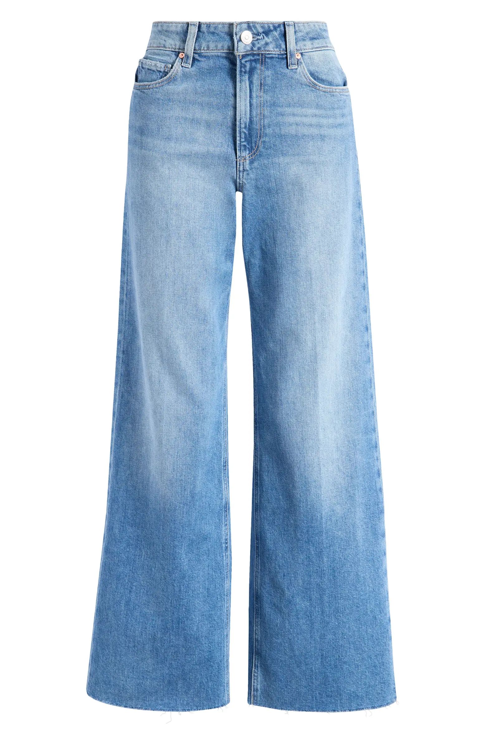 Anessa High Waist Raw Hem Wide Leg Jeans | Nordstrom