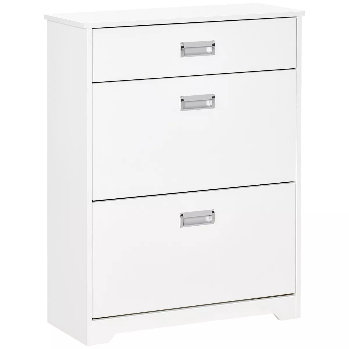 HOMCOM 3-Drawer Shoe Cabinet Modern Storage Rack with 2 Flip Doors Adjustable Shelf Freestanding ... | Target