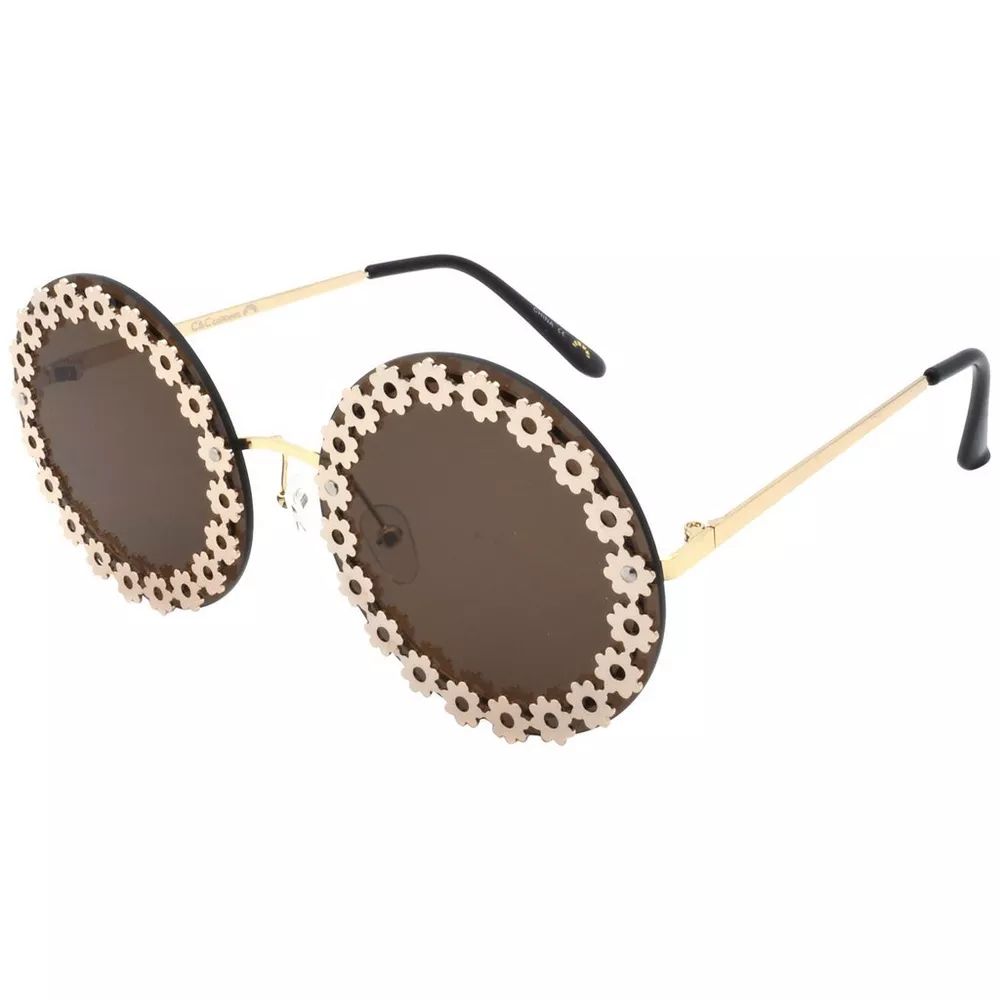 Womens Round Daisy Rimmed Sunglasses | Bealls
