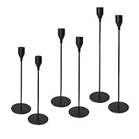 FRTIM Black Candlestick Holders Set of 3, Black Taper Candle Holders, Farmhouse Dining Mantle Fir... | Amazon (US)