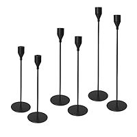 FRTIM Black Candlestick Holders Set of 3, Black Taper Candle Holders, Farmhouse Dining Mantle Fir... | Amazon (US)